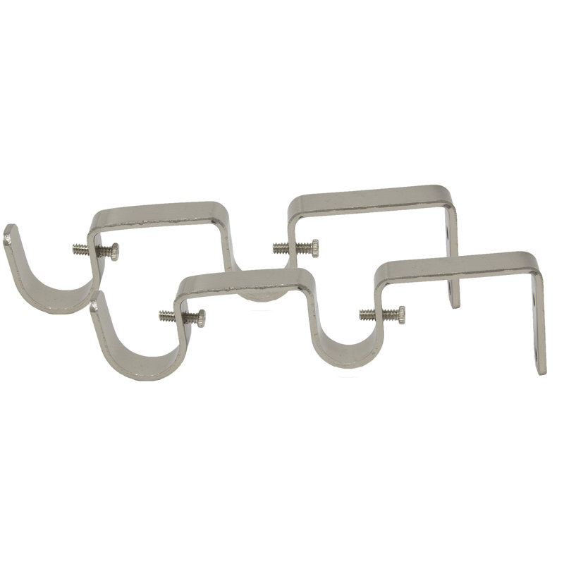 Support de fixation pour rideaux Pfarr, Acier brossé, H 6 po x l 3 po x P 1 po
