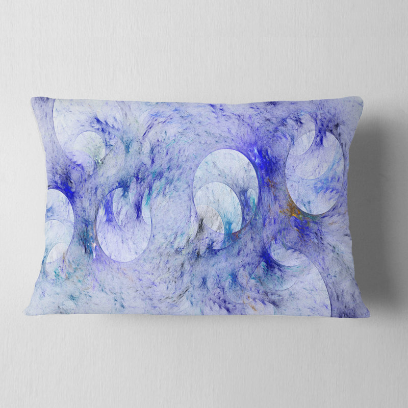 Texture de verre fractal - coussin abstrait imprimé, 12 po x 20 po, Mauve, Forme rectangulaire