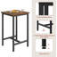 Bar Table, High Table, 60 x 100 x 60 cm, Tall Table with Metal Frame, Bistro Table, Square, for Bar, Kitchen, Living Room, Rustic Brown