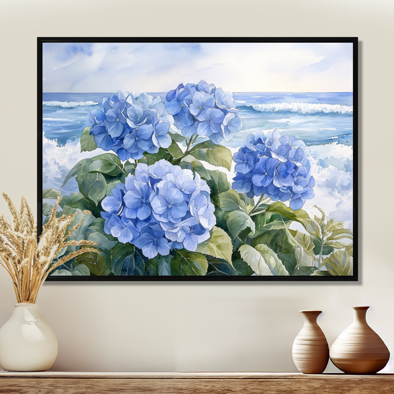 Ioab - Floral Wall Art, Noir, noir, noir, noir, H 12 po x l 20 po, Impression encadrée flottante