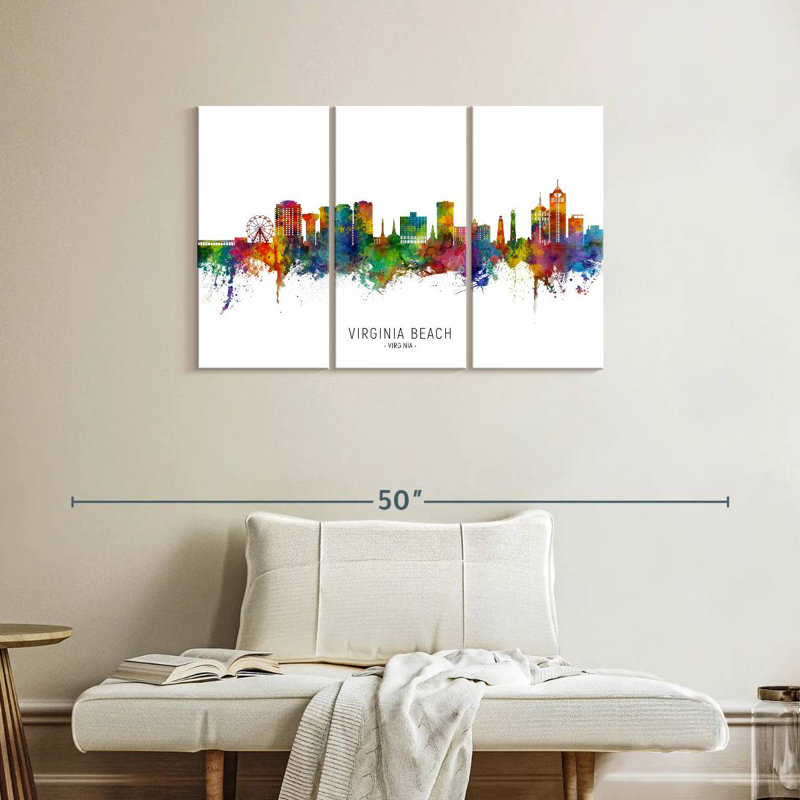 Rorry Virginia Beach Virginia Skyline I, 24" H x 38" W