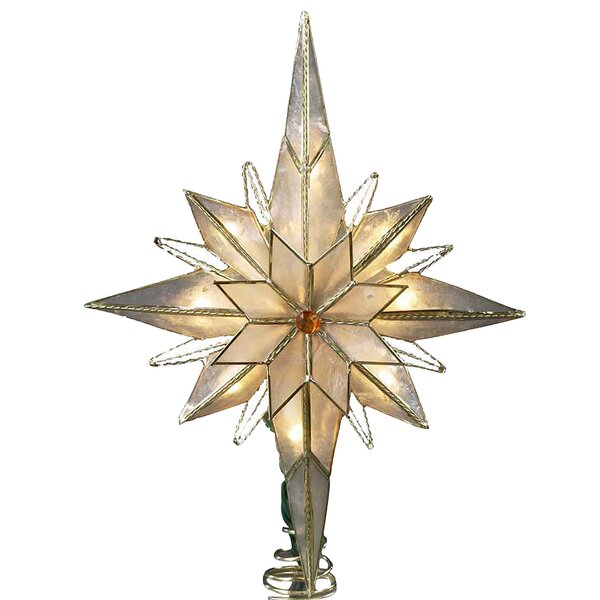 Christmas Tree Topper Star Jeweled Crown Tree Topper with 60 Warm Whit