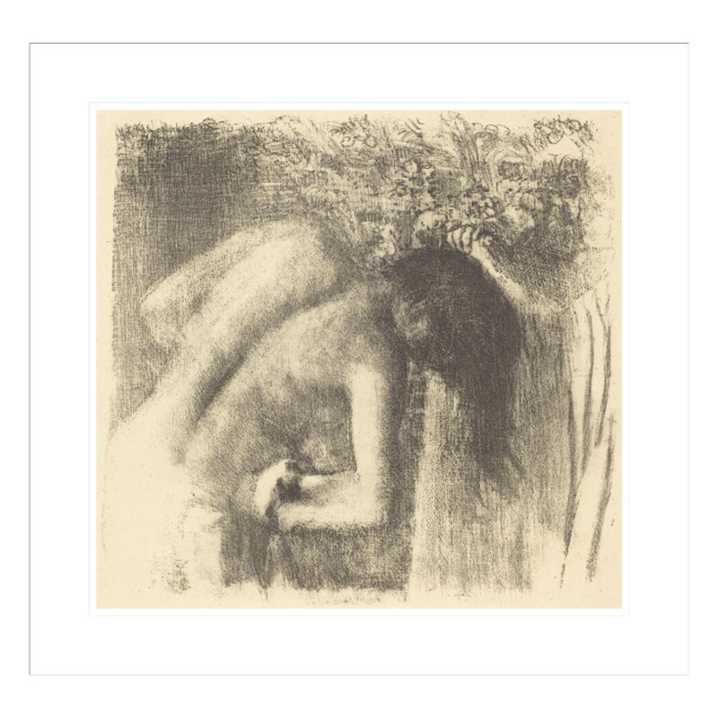 After the Bath (La sortie du bain) par Edgar Degas, H 23,5 po x l 24,41 po