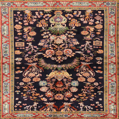 Tapis traditionnel noir / rouge / brun Colmars
