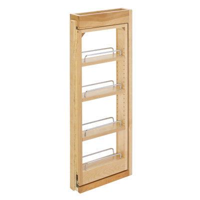 Rev-A-Shelf Wood Wall Filler Pullout Spice Rack Organizer for 30-Inch Height New Kitchen Cabinets 