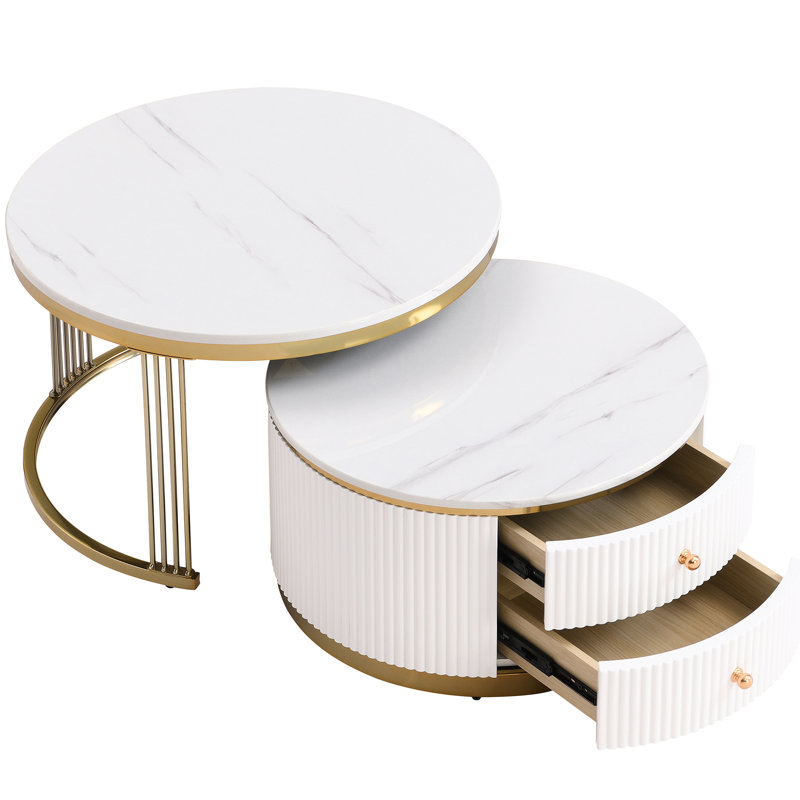 Table basse gigogne 2 tiroirs Elegant Grace