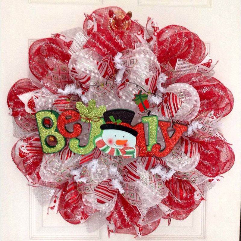 Couronne de Noël «Be Jolly Snowman»