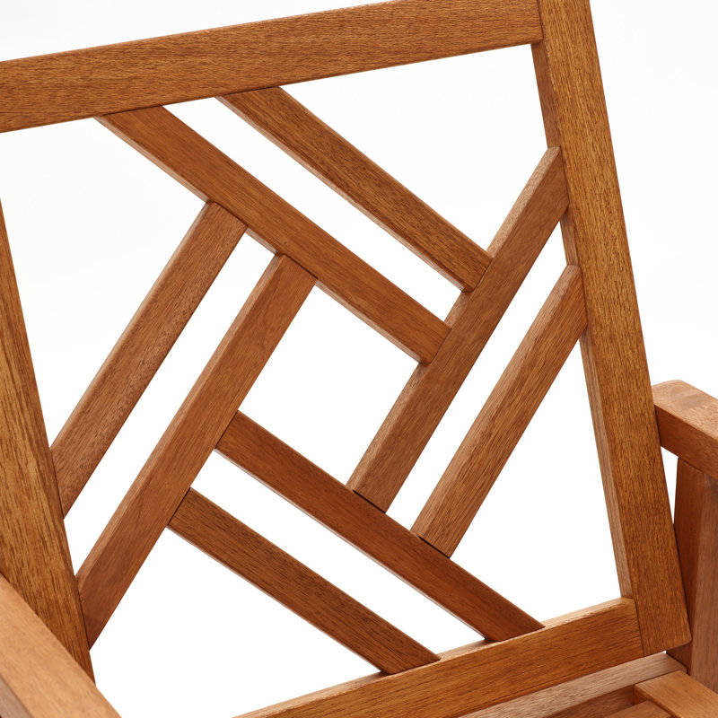 Solid Wood Slatted Outdoor Dining Armchair