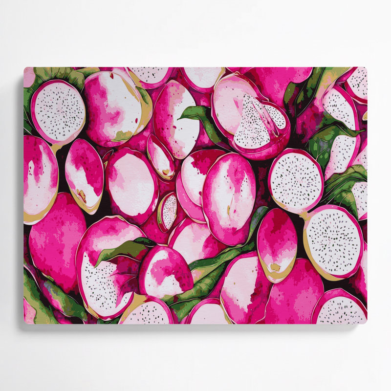 Fruit, fruit, dragon, Pitaya, art mural en métal beige, H 20 po x l 30 po