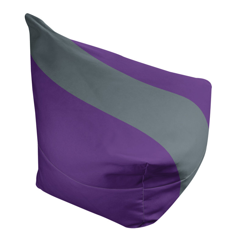 Sacramento Bean Bag Chair & Lounger, 31" x 38" x 42", Purple/Slate Gray/Purple