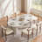 71'' Modern Oval Dining Table for 6-8 People, White Kitchen Table with Sintered Stone Tabletop, Wood Legs, Dining Room Table for Home Living Room (Table Only)-434211688