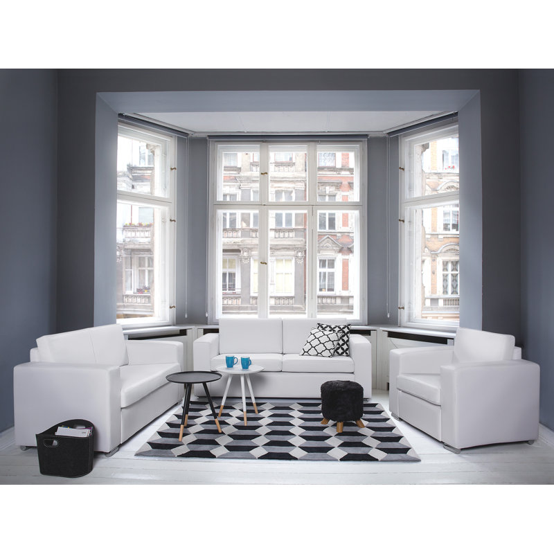 Helsinki 2 Seater Sofa, White, 72cm H x 186cm W x 76cm D