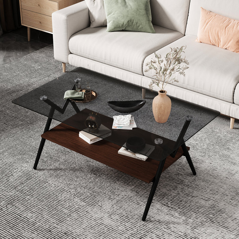Table basse rectangulaire, table moderne, Noir, noir, noir, noir, Gris