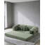 Canapé modulaire en L en velours vert-1134157009