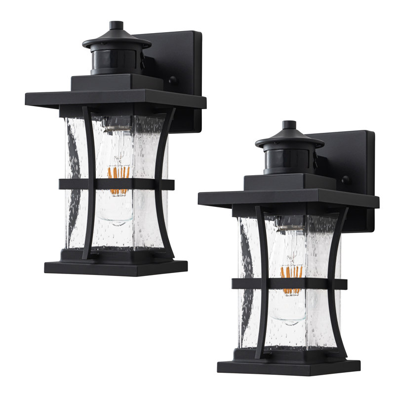 2-pack Motion Sensor and Dusk-to-Dawn Outdoor Wall Lantern 