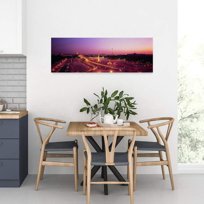 «High Angle View of Paris At Dusk Abstract Contemporary City Art», H 12 po x l 36 po