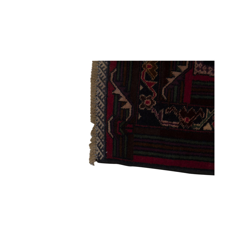 Hand-Knotted High-Quality Black/Red Area Rug