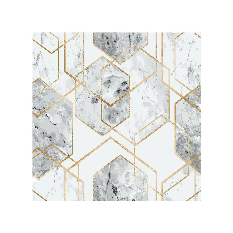 Geometric Marble Pattern With Glitter Splash Back, 50cm L x 60cm W