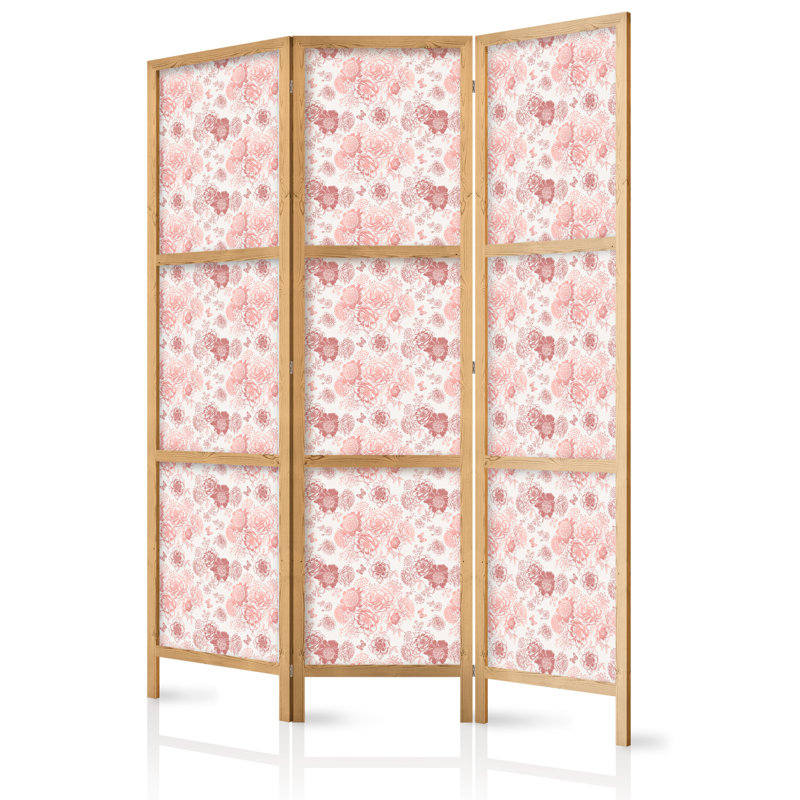171cm H Solid Wood Folding Room Divider, 171cm H x 135cm W x 1.2cm D, 3