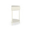 Table d'appoint à motif ondulé, rangement double et finition beige vanille crémeuse pour entrée, tiroirs blancs à motif ondulé, bureau