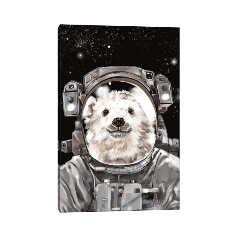 Astronaut Polar Bear Selfie by Big Nose Work - Wrapped Canvas Gallery-Wrapped Canvas Giclée