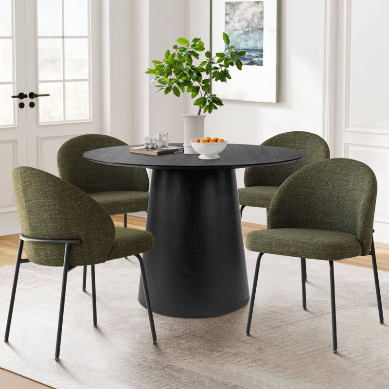 Modern Upholstered Dining Chairs, Green