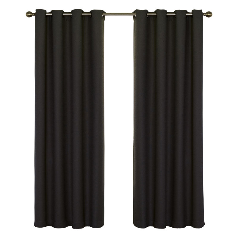 Blackout Curtain Single Panel, Jet Black, 63" L x 52" W