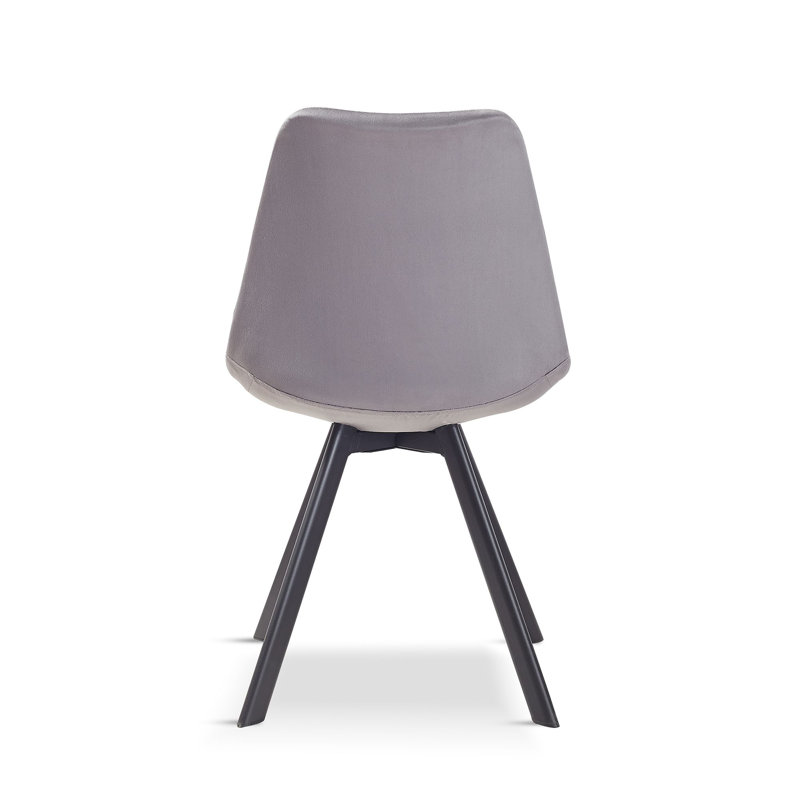 4 Rivas Velvet Upholstered Dining Chairs, Grey, 1