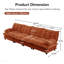 Canapé 138 pouces 4 places Cloud - Chenille, assise profonde, coussin en treillis - Orange