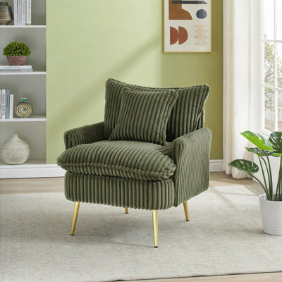 Canapé à une chaise avec tissu velours côtelé, doux et confortable pour appartement, bureau, salon, chambre à coucher et salle de conférence
