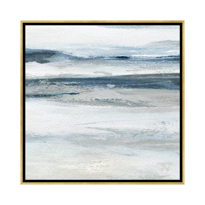 « Ocean courants II » par Carol Robinson, reproduction d’art, Toile encadrée d'or, Pas de tapis, H 26 po x l 26 po x P 1,5 po