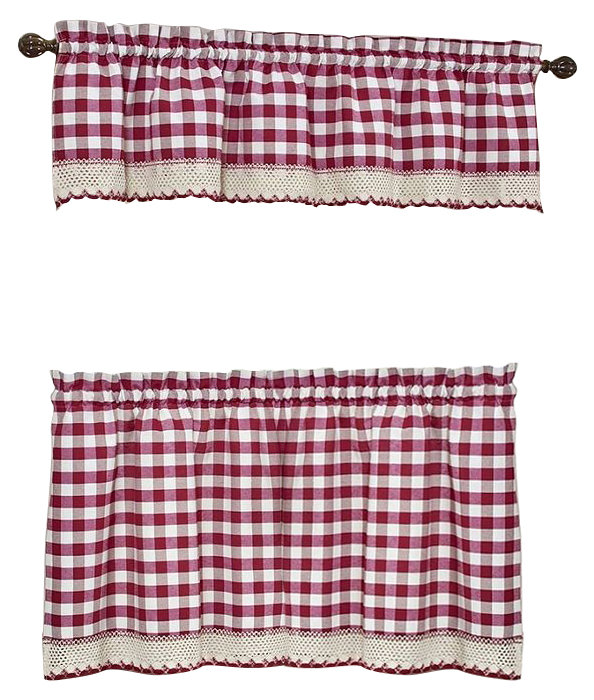Haylee Cotton Blend Plaid Tailored Cafe Curtain August Grove® 