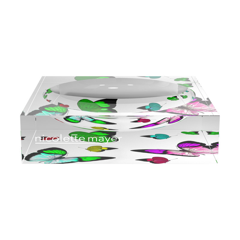 Butterflies Acrylic Candy Catchall Dish, Acid Green