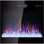 Foyer électrique de 60 po, façade encastrée en verre trempé ultra mince fixée au mur avec télécommande et flammes multicolores et braise, chauffe-lumière DEL-2012849635