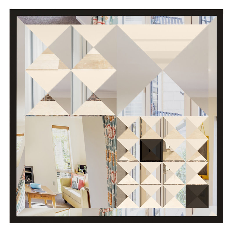 Engineered Wood Flat Wall Mirror, Black