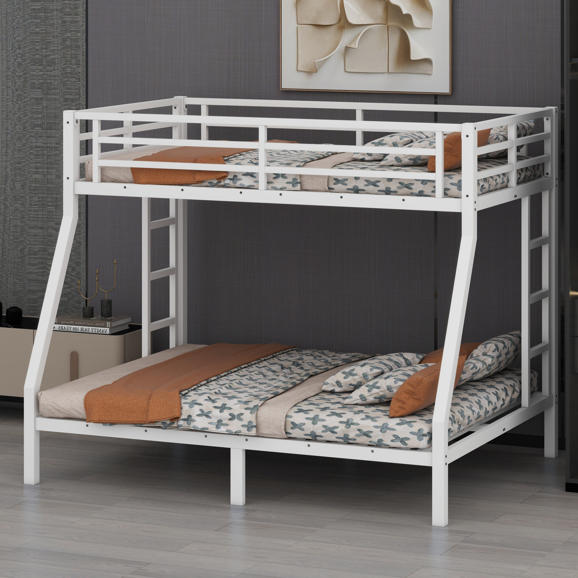 Wrought Studio™ Metal Bunk Bed For Teens And Adults,Space-Saving | Wayfair