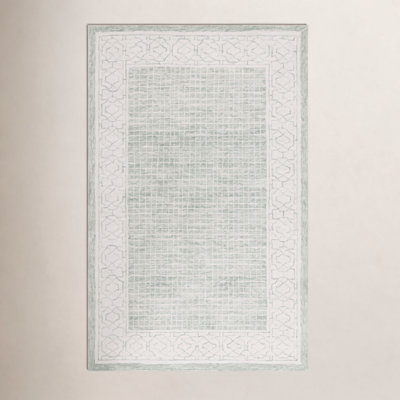 Hand-Tufted Geometric Wool Rug