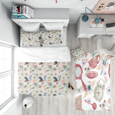 Sweet Girl Summer vibes - Contemporary Abstract Duvet Cover Set - Microfiber Polyester