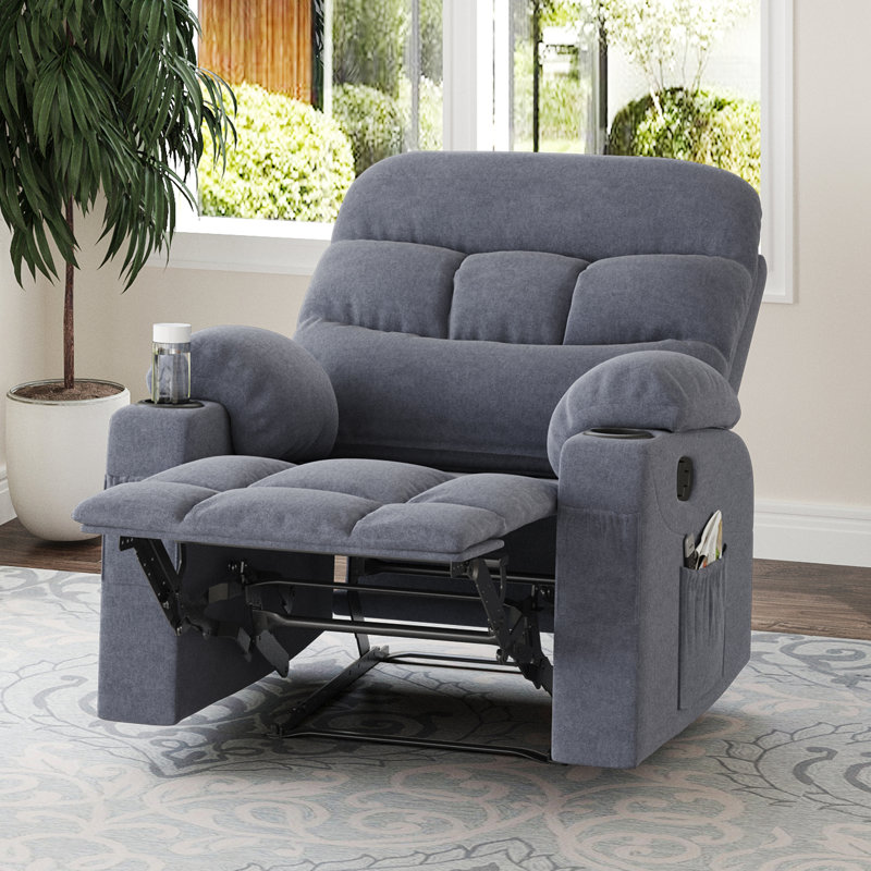 Fauteuil inclinable manuel Catherne, Gris clair