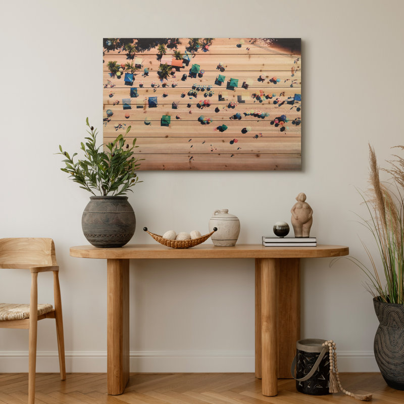 « beach », impression sur bois