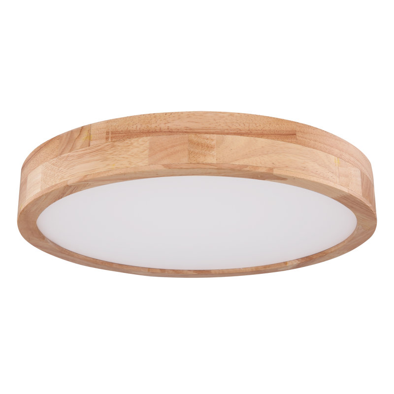 Perdomo Plastic LED Flush Mount, Wood Optic