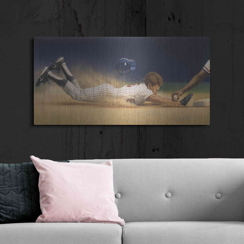 "Joueur de baseball" par Dan Craig, H 24 po x l 48 po