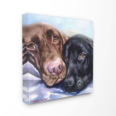 «Labradors Dog Pet Animal Watercolor Painting», impression sur toile