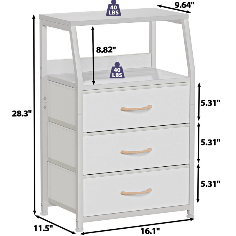 Yasleen 16.1'' W Metal Nightstand