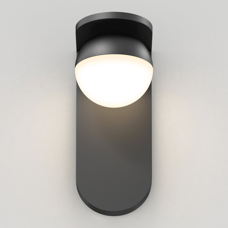 Matte Black Aluminum LED Wall Light with Frosted Plastic Lens