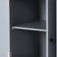 Chariot pour îlot de cuisine avec plateau en bois massif et roulettes verrouillables, largeur de 54,3 po, armoire à 4 portes et deux tiroirs, porte-épices, porte-serviettes-1986276067