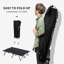 Outsunny Double Camping Bed Foldable Cot Sunbed w/ Carry Bag Black