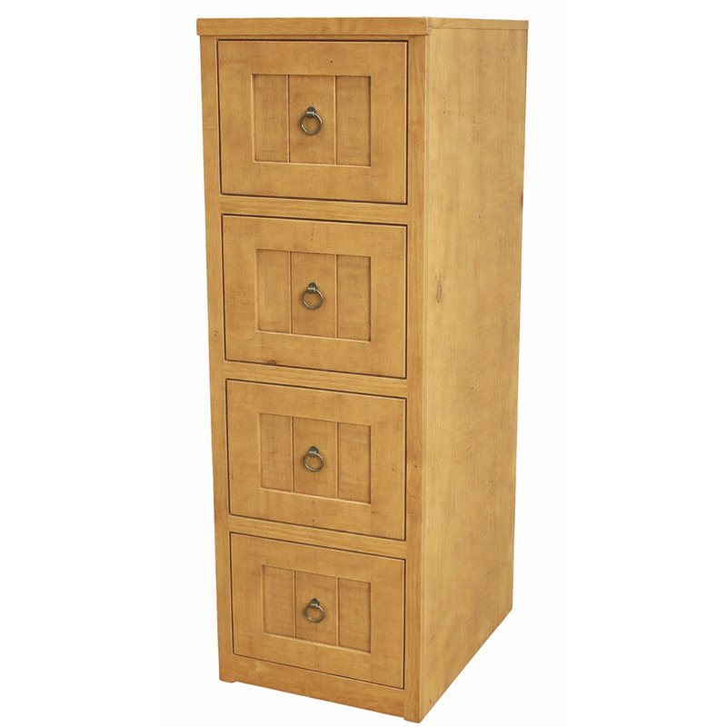 Classeur vertical 4 tiroirs Raina, Jaune rustique