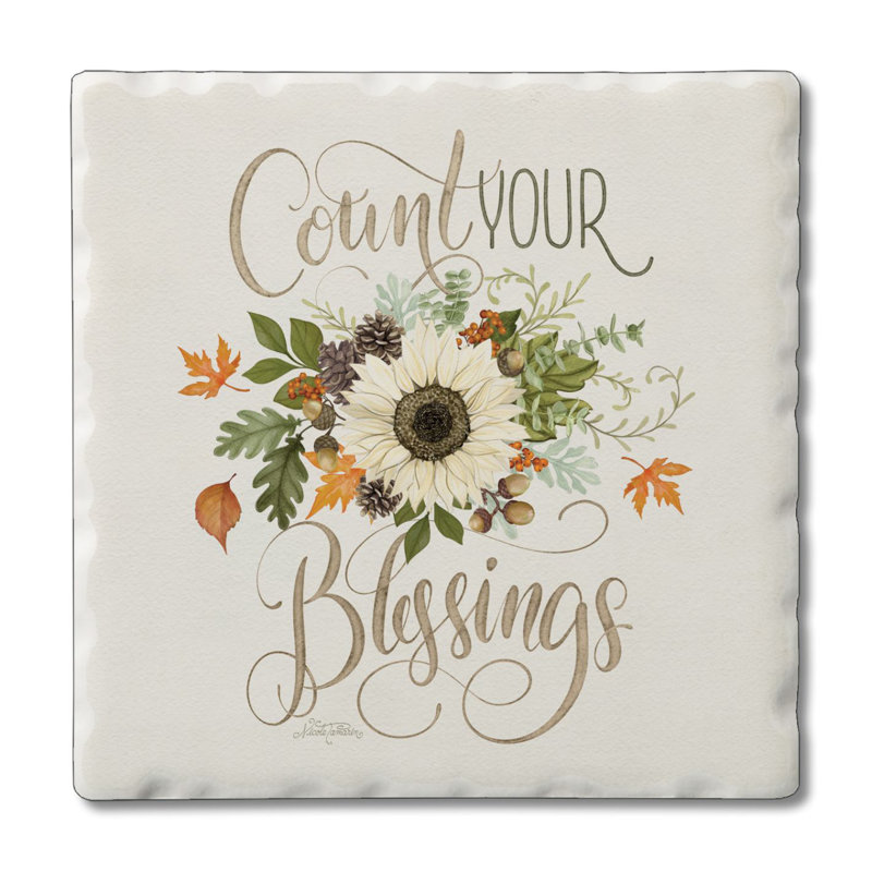 Count Your Blessings Single Tumbled Tile Coaster Create Your Own Set