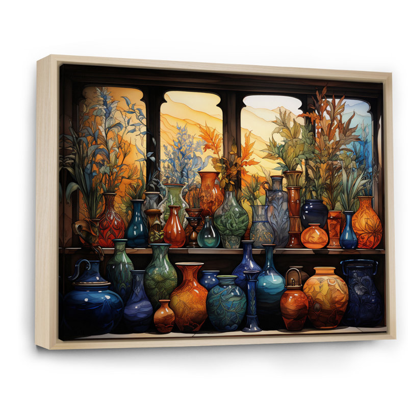 " Islam Art Islamic Pottery II ", H 30 po x l 40 po x P 1,5 po, Cadre naturel flottant
